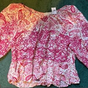 Women's Pink Paisley Blouse